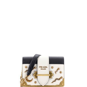Prada Small Cahier Crossbody Bag Embellished Leather